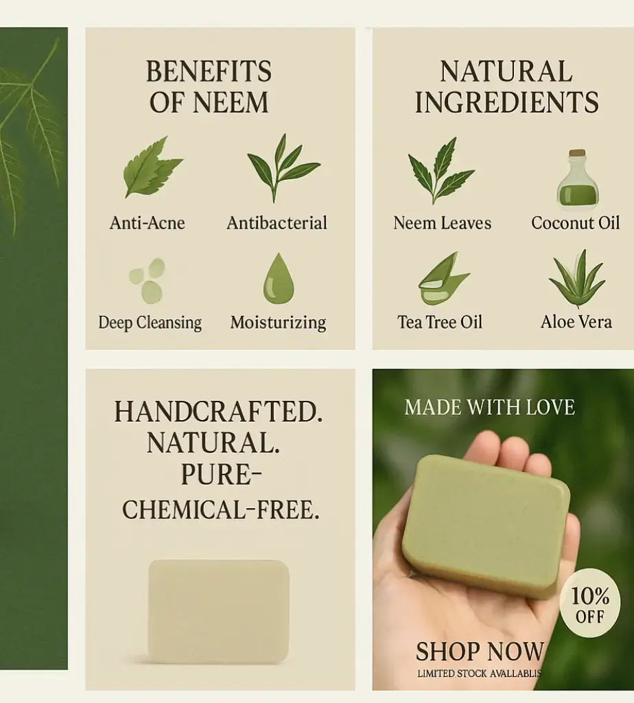 Aleeha Neem Organic Soap – For Acne-Prone Skin